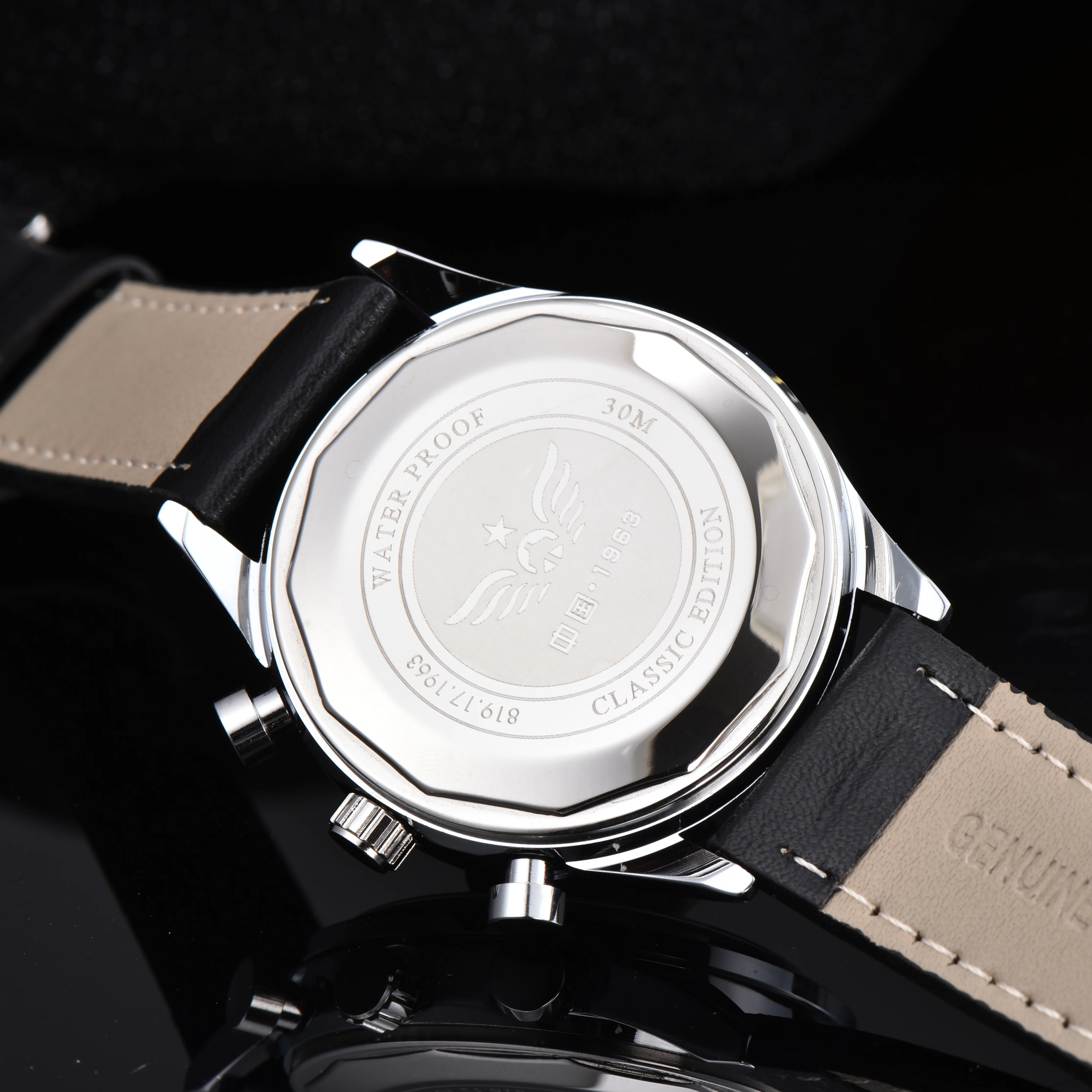 Men's Business Quartz Watch Full Function round Five Needle Timer Fashionable And Stylish Accessory for Professional Use