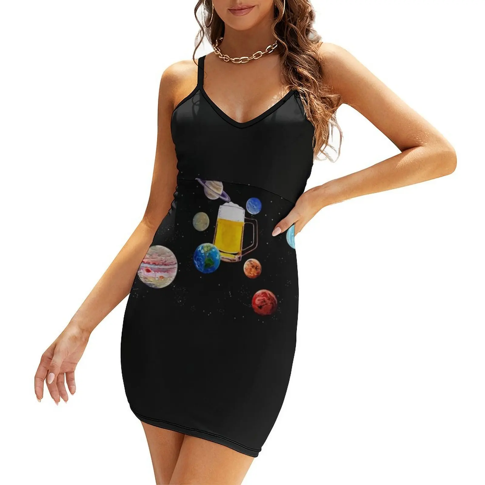

Beer in the Center of Solar System, Funny Space Poster, Planets Orbiting Beer, Birthday Gift for Him, Art f Sling Dress Clothing