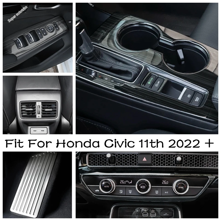 

Window Glass Lift Button / Footrest Pedal / AC Air Conditioning Vents Cover Trim For Honda Civic 11th 2022 2023 2024 Accessories
