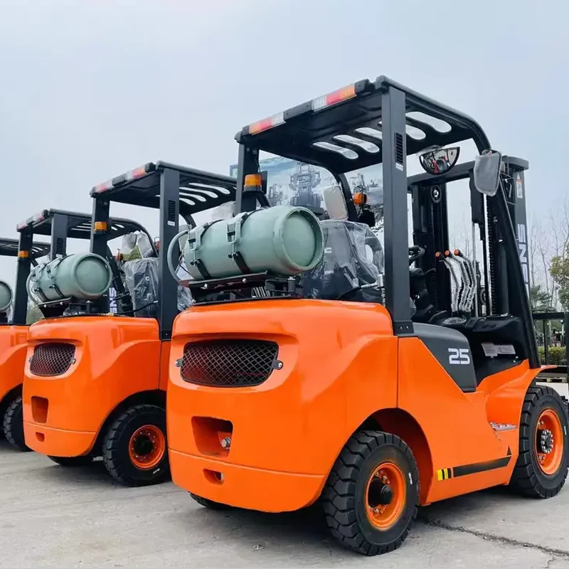 Bensin LPG Bahan Bakar propana Forklift gudang penanganan kecil empat roda Forklift atap pembakaran dalam Forklift