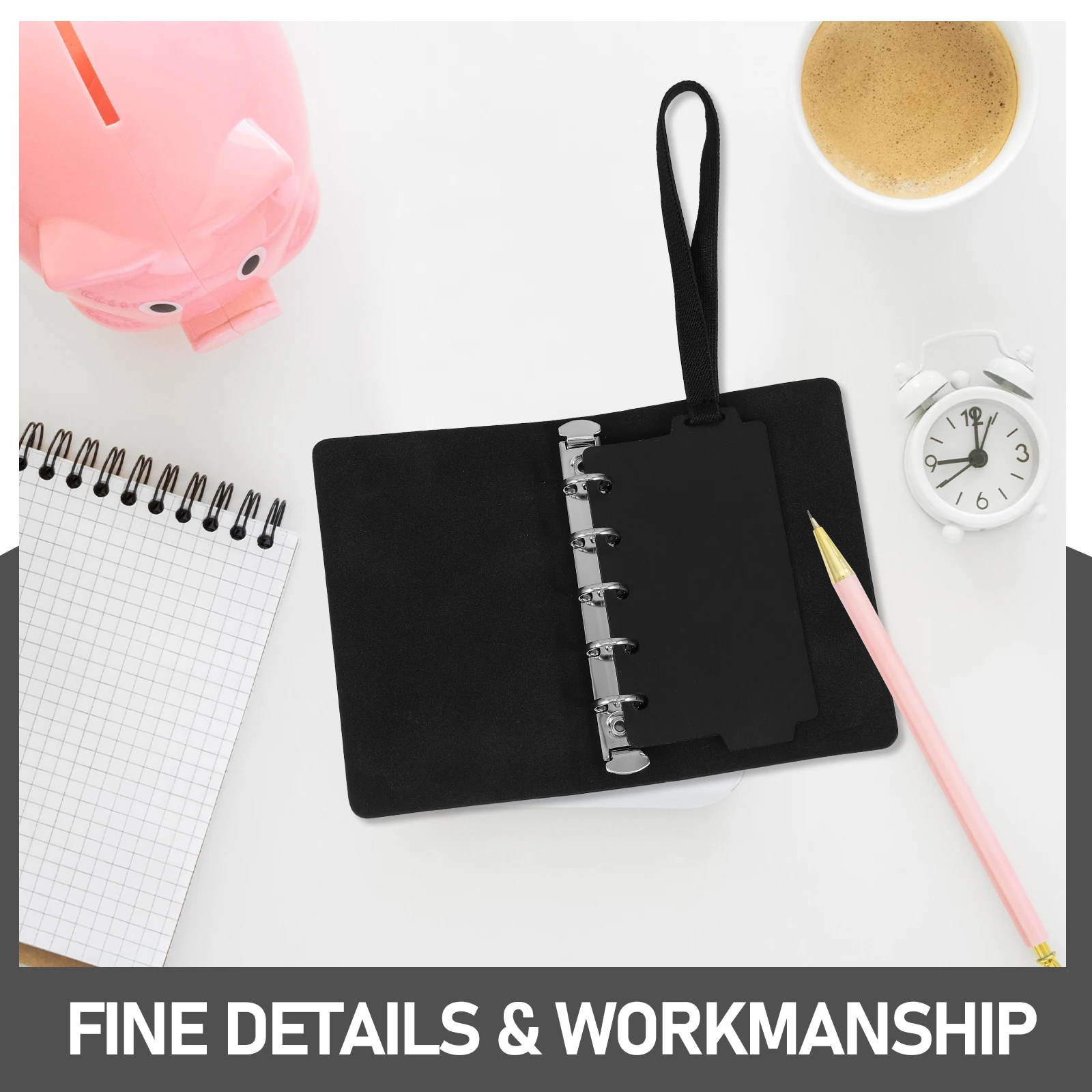 1 セット PU 小型バインダーカバーポータブル現金詰め込みプランナーオーガナイザー個人用ノートブックホルダー仕事学習旅行用