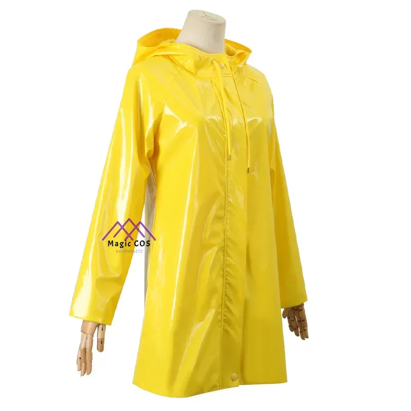 فستان كورالاين السري التأثيري لفيلم الرسوم المتحركة فستان كورالاين مع سترة بقلنسوة ويبي معطف واق من المطر بدلة الهالوين