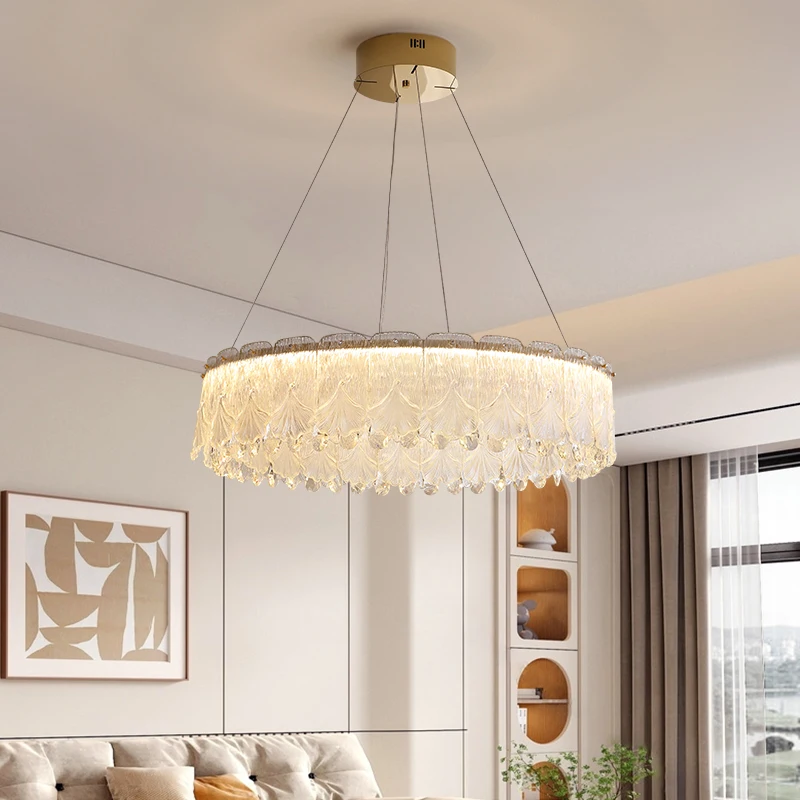 

Modern Light Luxury Fashion Home Living Room Crystal Chandelier Bedroom Atmosphere Led Eye Protection Lamp Whole House Combinati