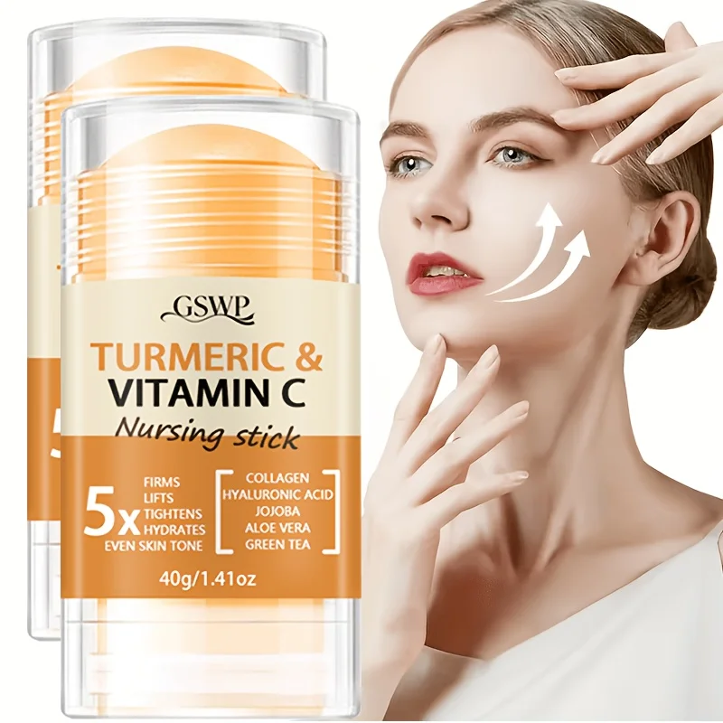 Barra Reafirmante de Cúrcuma y Vitamina C GSWP, Rica en Colágeno y Ácido Hialurónico, Rejuvenece la Piel, Cuidado Facial. 40g/80g