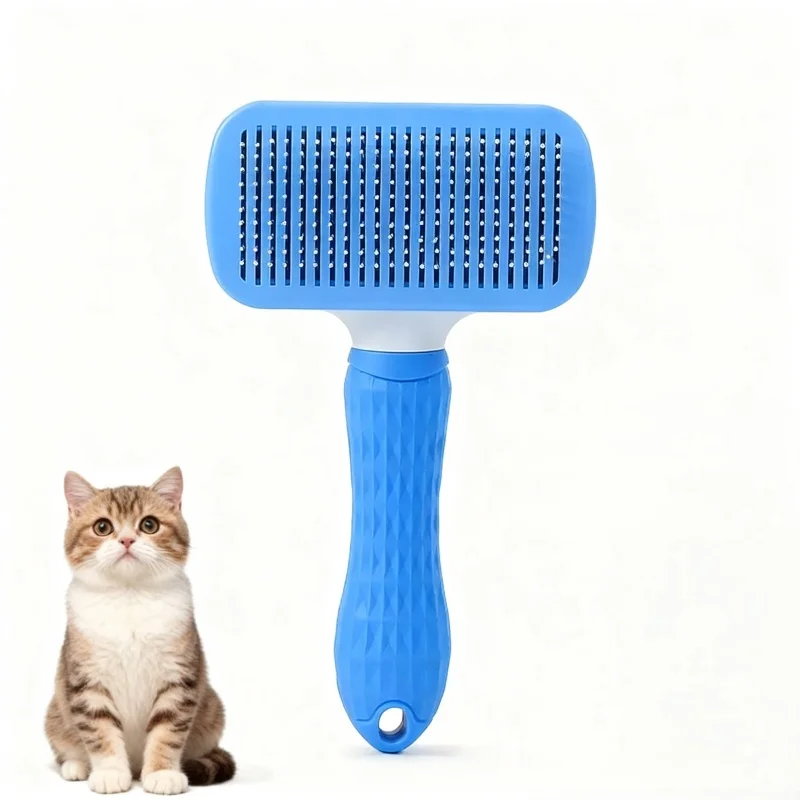 Self‑Cleaning Slicker Brush Pet Hair Removal Comb Efficient Loose Fur Remover Grooming Tool Comfortable Massage Skin Care Comb