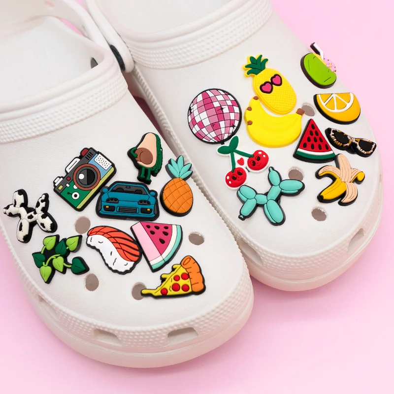 1/30pcs Summer Shoe Charms Watermelon Avocado Shoe Decoration Accessories Lemon Cute Fruit Pins for Women Men Kids Clog Buckles