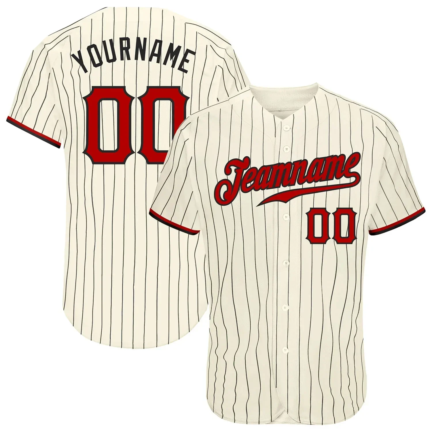 Vintage Schwarz Custom Baseball Jersey Shirt 3D gedruckt für Männer und Frauen Shirt Sport Unisex Tops