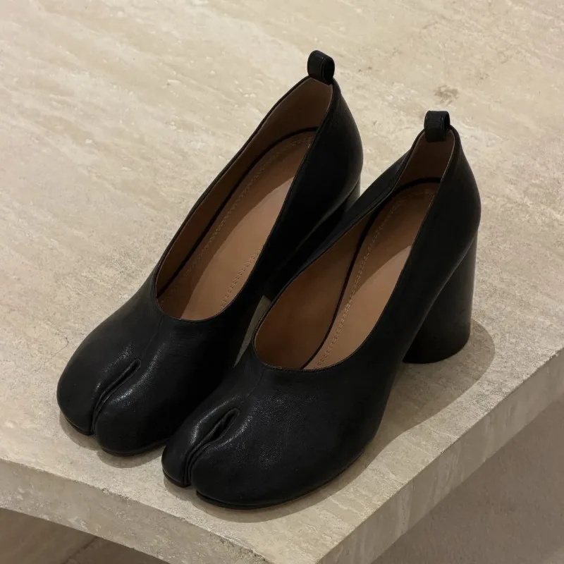 

Женская обувь в стиле ретро, ​​мягкая кожаная обувь на высоком каблуке в японском стиле для женщин, изысканная повседневная обувь с неглубоким вырезом, дизайнерская обувь Zapatos Mujer