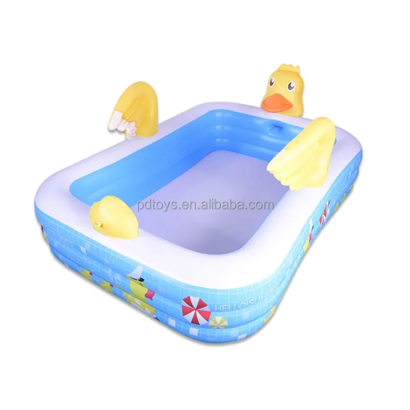 

XMSJ P&D New Large Inflatable Pool 255x180x 98cm Splash Ponds Yellow Duck & Elephant Design for Outdoor Adult & Kids' Swimming