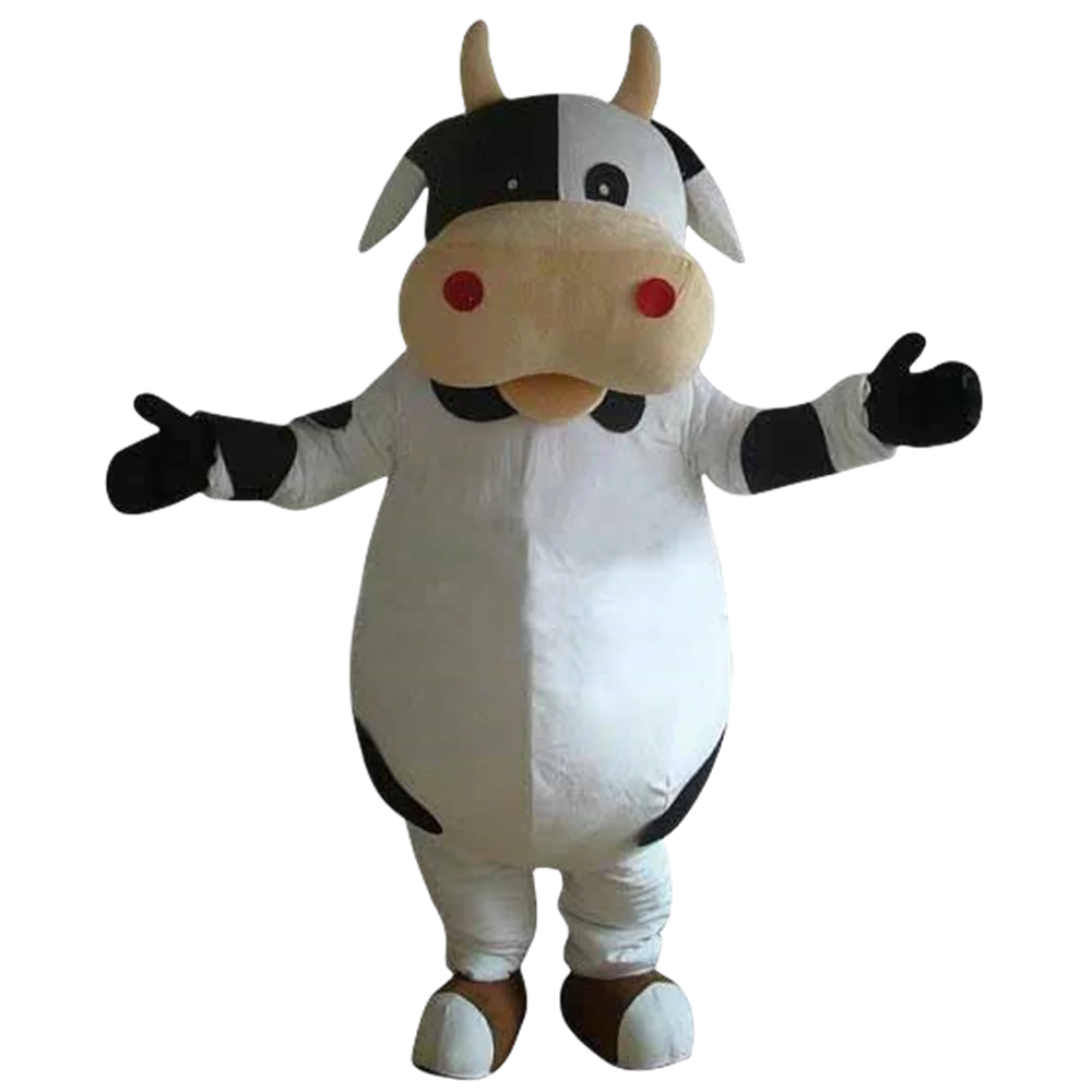 mascot Milk Cow Mascot Costume Dairy Cattle Cow Calf Mascotte Adult Size Cow Costumes Cosply Canival Costume 438