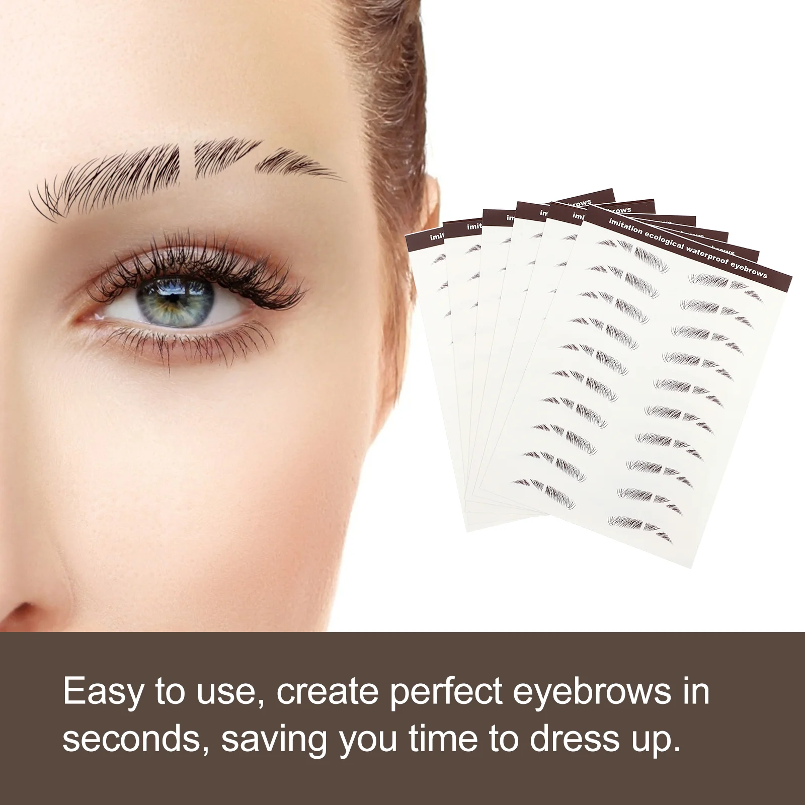 6 uds pegatinas para cejas tinte Fondant cejas maquillaje pigmento tinte Kit lápiz 3d uñas tatuajes artificiales transferencia