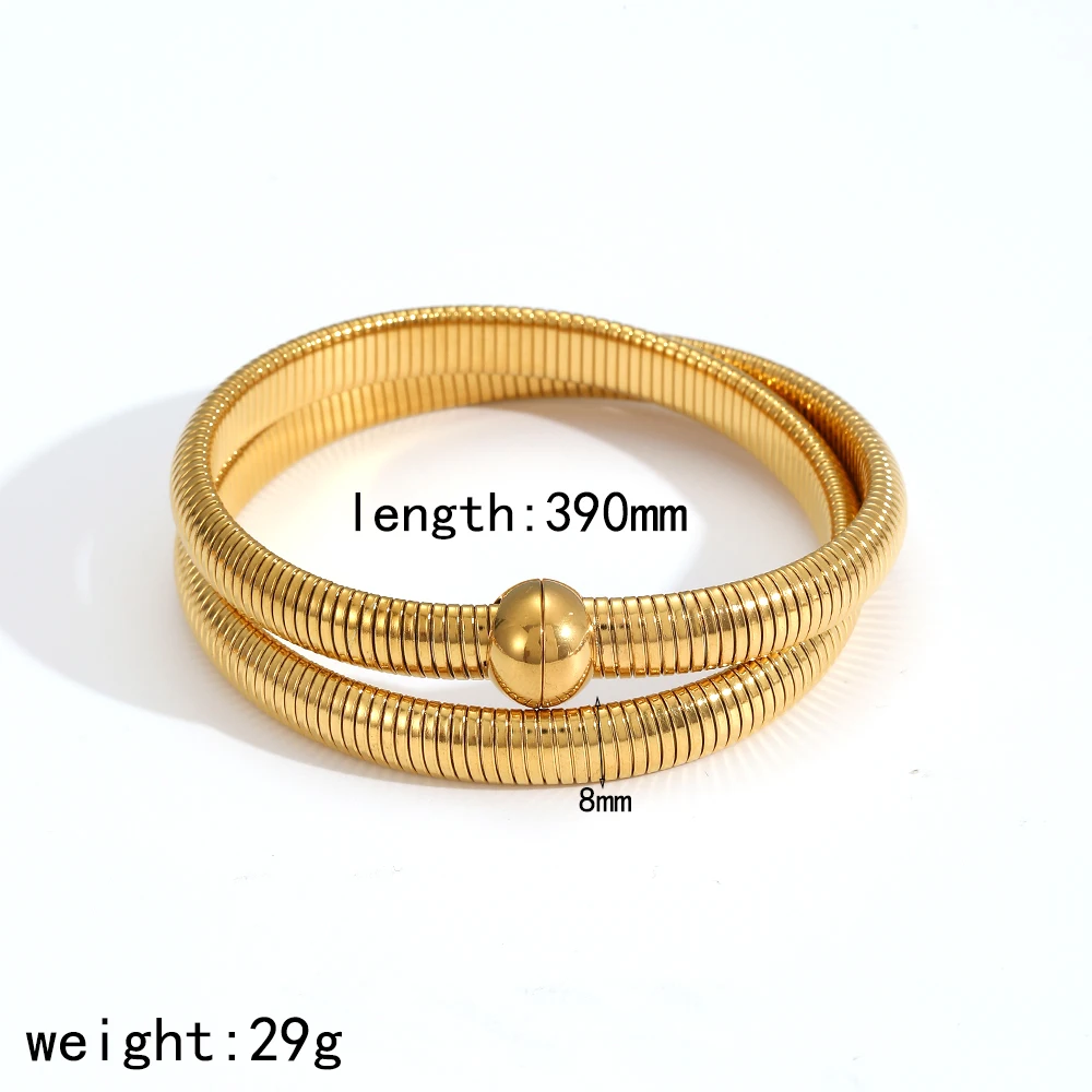 TD New Stainless Steel Vintage Elastic Bangle Can Be Turned Into a Necklace For Women Girls Fashion Aesthetic Jewelry