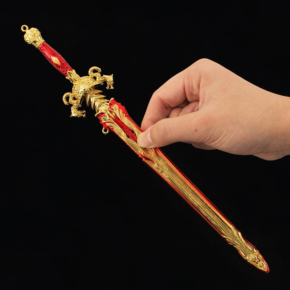 Naraka: Bladepoint Weapon The God of Wealth Sword Game Peripheral Metal 30cm Samurai Sword Model Decoration Crafts Gifts Toys