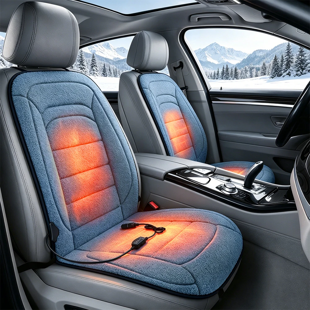 12V Heating Car Seat Cushion Fast Heated Keep Warm Winter Warmer Car Seat Cover Universal Heated Seat Cover Pads