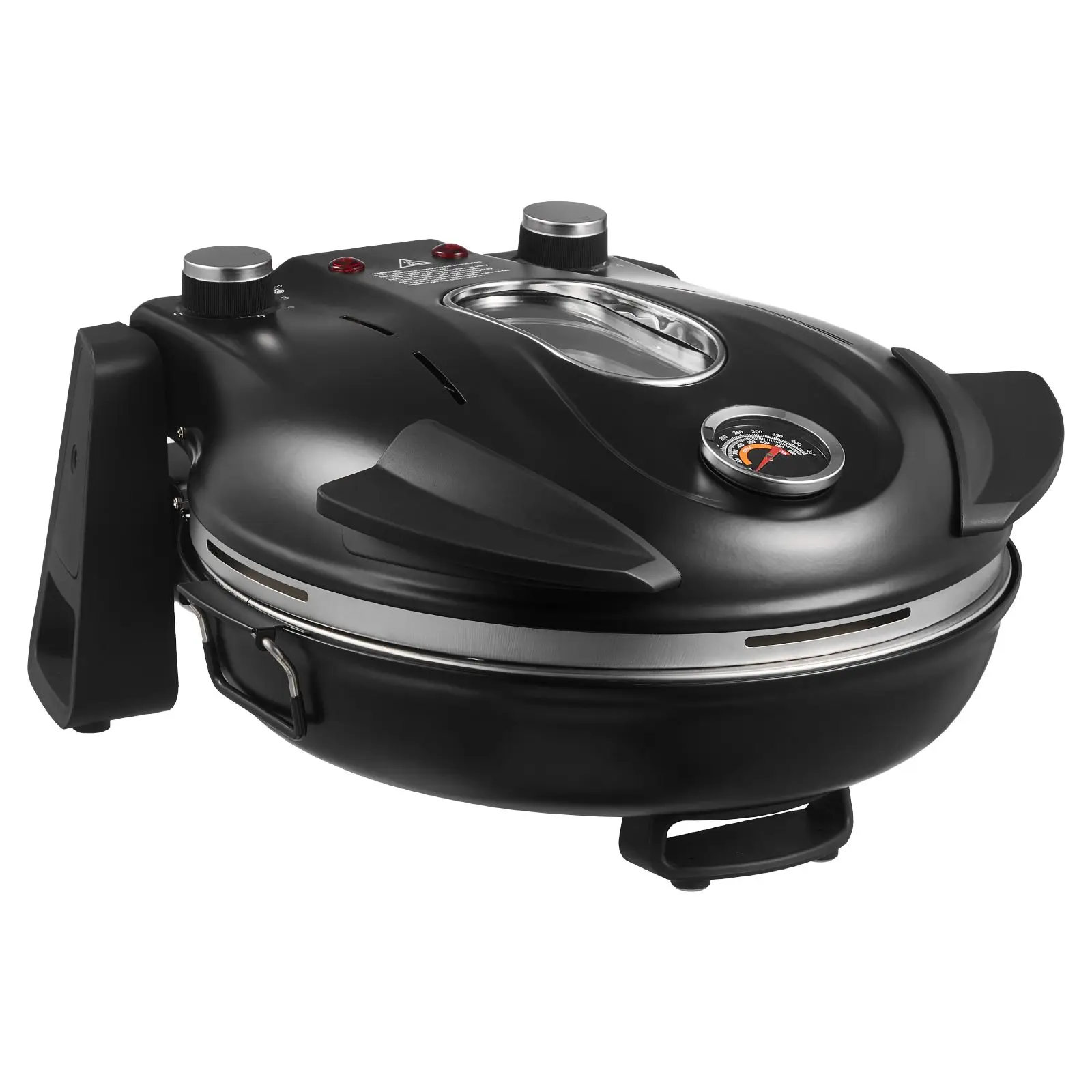 Pizza Oven, 12 in Electric Pizza Maker, 1200W Electric Pizzas Cooker with Cordierite Stone, 5-Mode Temperature Control, Viewing