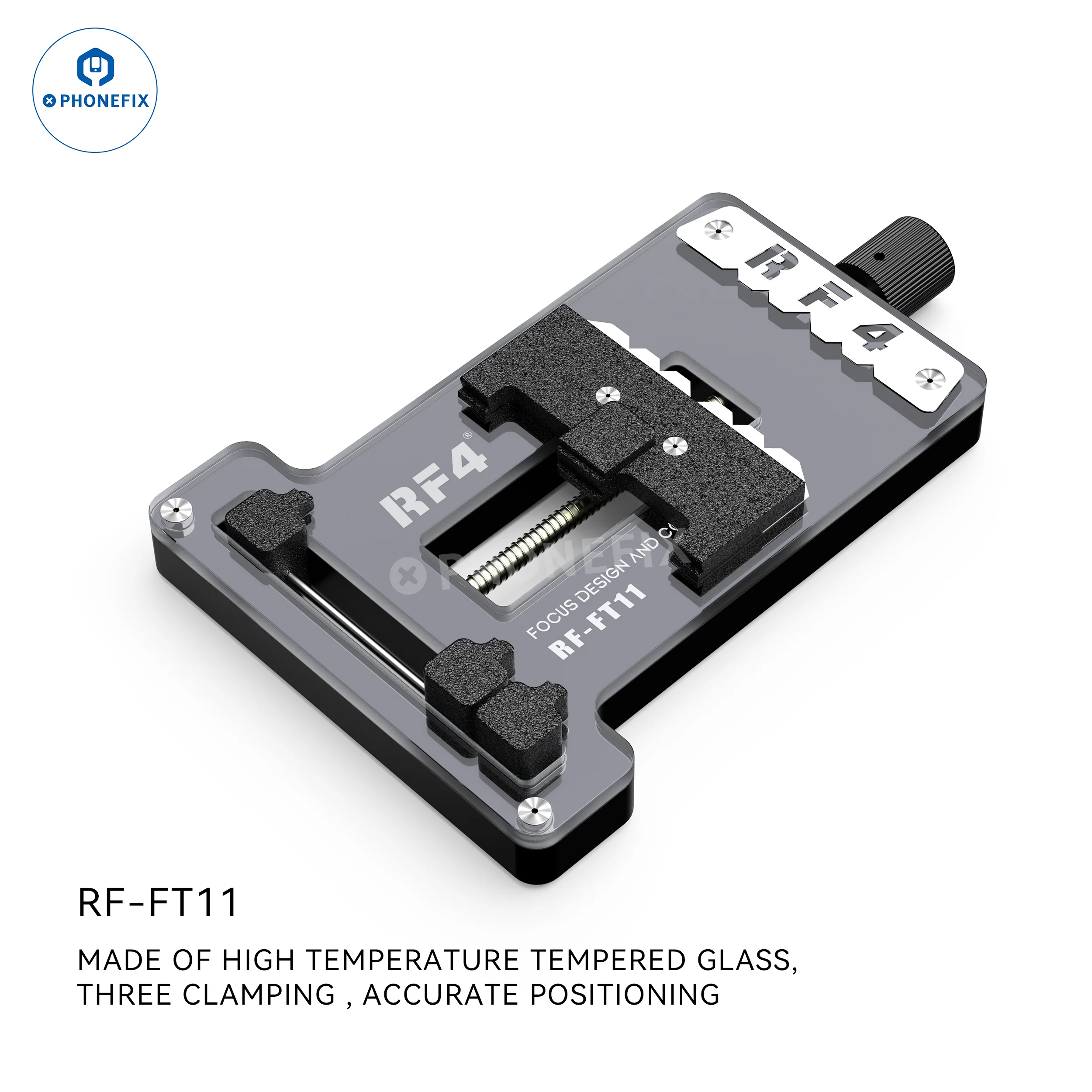 

RF4 Universal CPU IC Chip Welding Holder High Temperature Resistant Portable Fixture Clamp for Cell Phone Motherboard PCB Repair