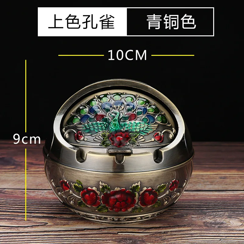 

Metal Ashtray, Smoking Windproof Vintage Lid Ornament, Retro Cigarette Metal Decorative, Gadgets Cigarettes Table