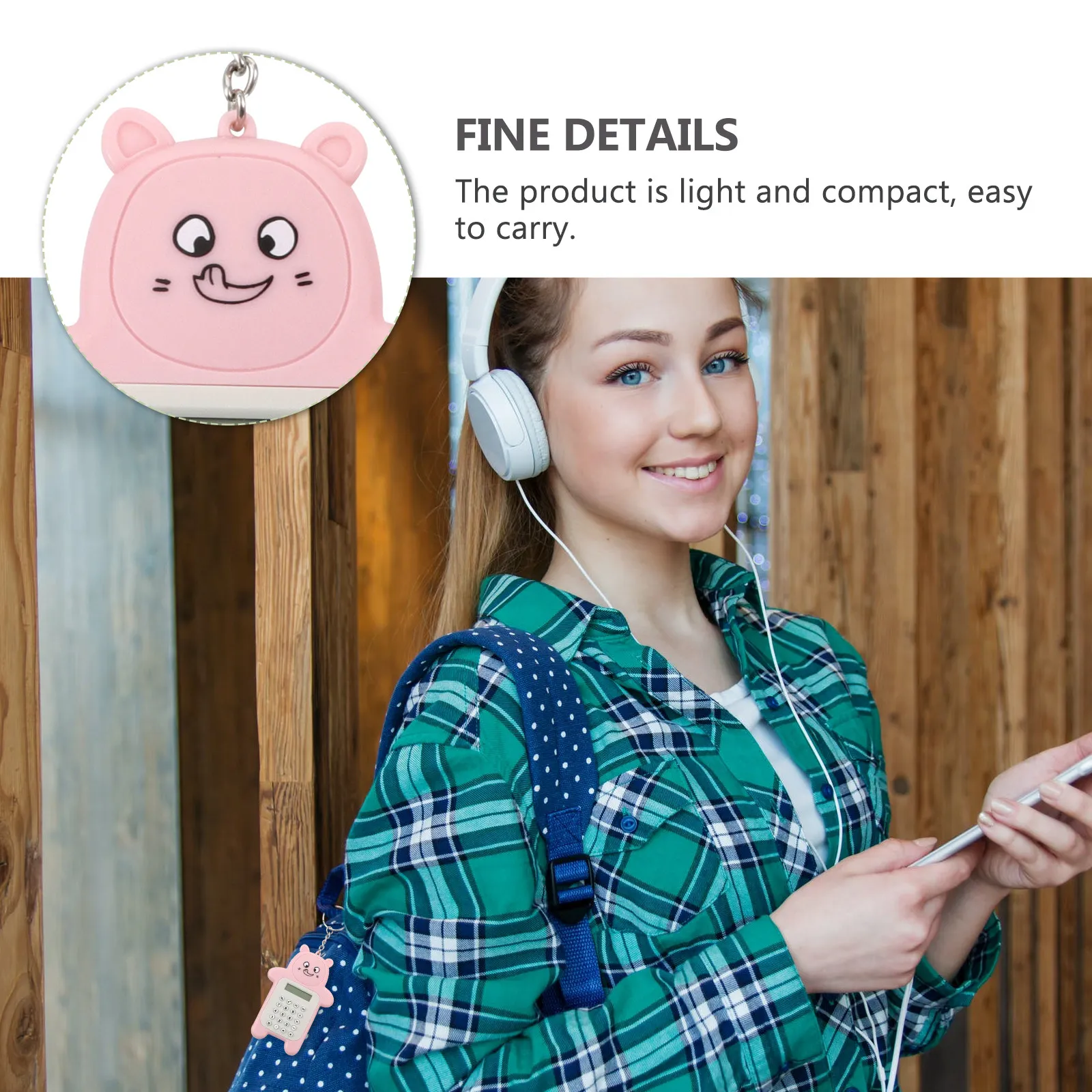 3Pcs Bear Shape Mini Electronic Calculator Keychain Buckle Compact Lightweight Portable Pocket Calculator Adorable Pendant