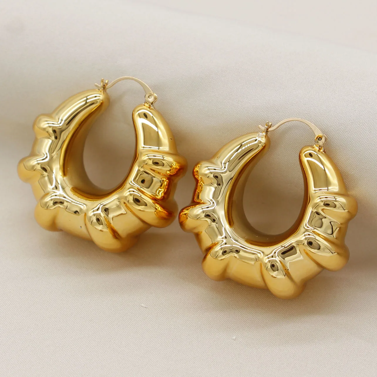 Adixyn New Gold Color Earrings for Women African Ethiopian Hoop earrings Jewelry Party  Gifts