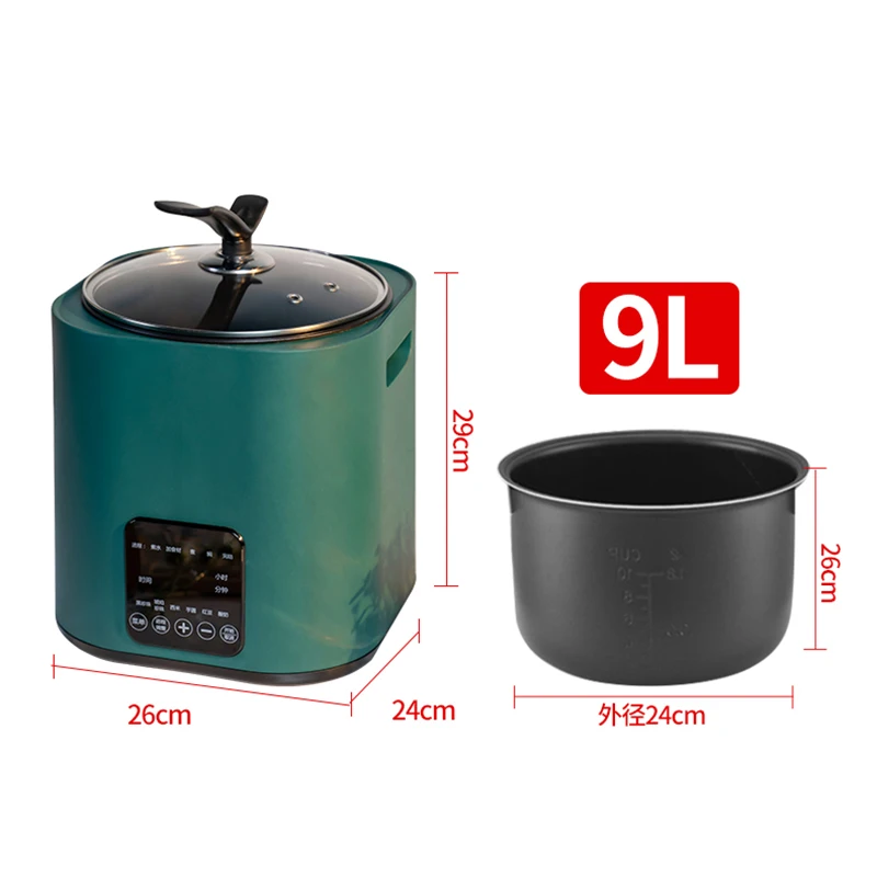 9L بوبا بوتاجاز 1300 وات معدات مخزن شاي حليب اللؤلؤ وعاء طبخ تجاري غير لاصق مضاد للتجاوز ومسلط 110 فولت 220 فولت