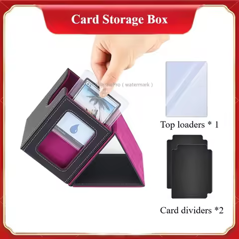 Deck Box with Commander Window Display Trading Card Storage Box Holds 100 Double-Sleeved Cards for MTG TCG CCG Magic Sport Cards