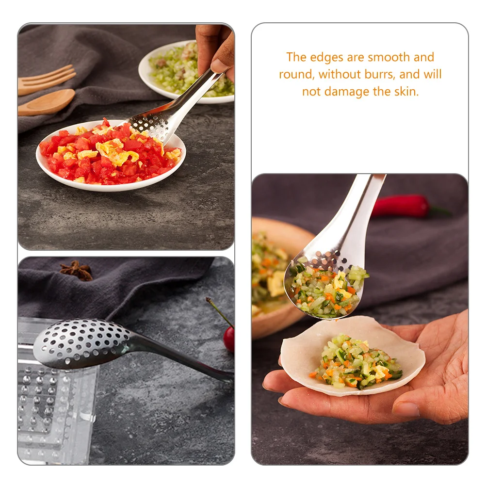 

4Pcs Stainless Steel Caviar Spoons Ergonomic Slotted Spoons for Kitchen Cooking Spherification Multifunction Cooking Gadgets