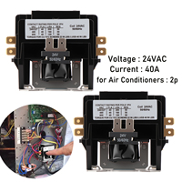 2 Pcs 1 Pole 40 Amp 24 VAC Coil AC contactor 2P 30A AC Motor Contactor Replacement for Air Conditioner Compressor Condenser Unit