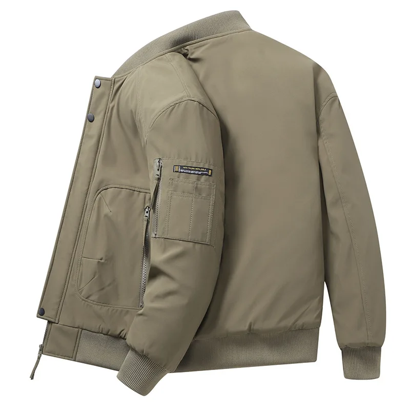 Men's plus Size Air Force Pilot Jacket American Casual Cotton-Padded Quilted Stand-Up Collar Clothing Trend