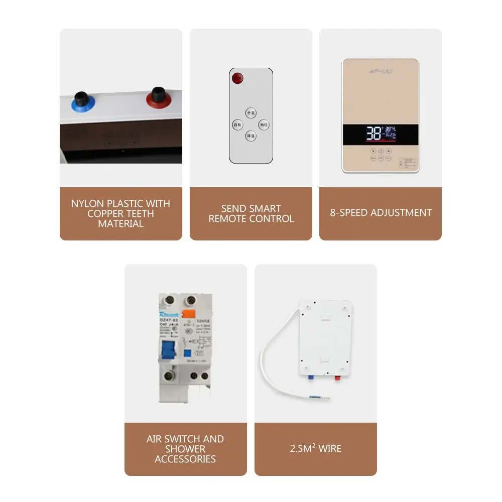 Domowy inteligentny elektryczna grzałka do wody Instant Instant urządzenie do kąpieli ścienny o stałej temperaturze bez przechowywania wody
