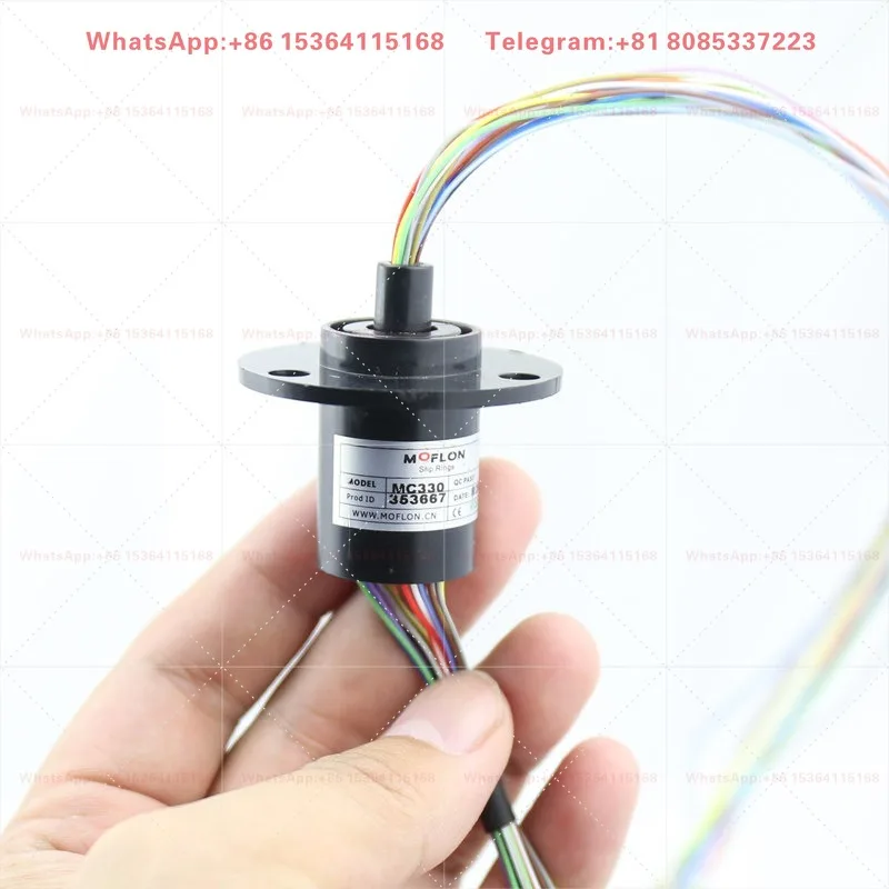 Capsule Slip Ring OD 22mm Length 33mm 18 Circuits 2A Per Channel Gold Contact Collector Ring 360° Rotary Electrical