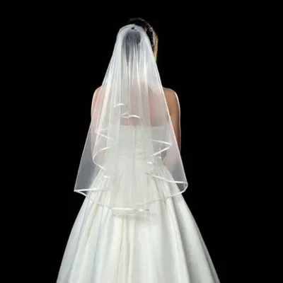 

Elegant White Two Layers Beauty Short Net Tulle Bride Veil For Wedding Hair Decorations