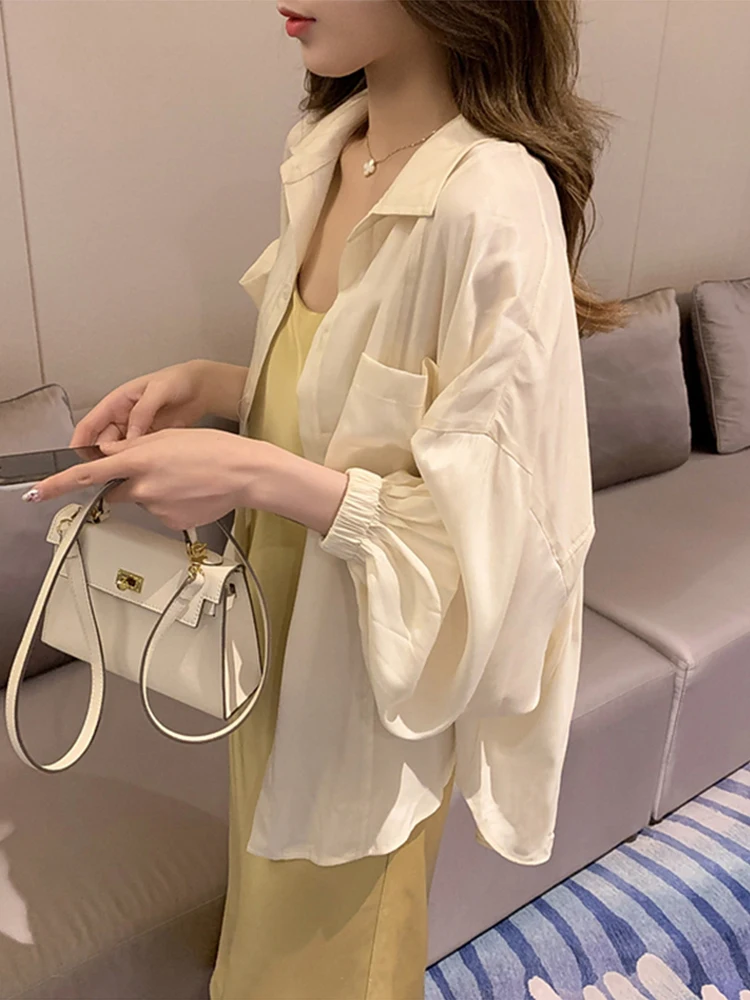 

Женская летняя новая легкая солнцезащитная рубашка с узором «снежинка», накидка-кардиган на плечи, с воротником, длинный рукав