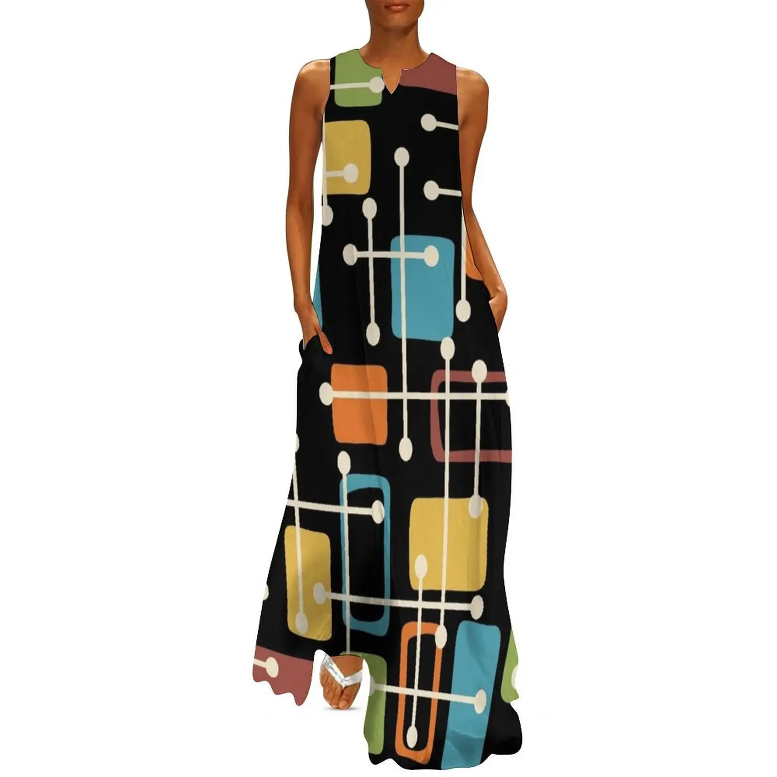 

Mid Century Modern Abstract Art Long Dress evening dress ladies clothing women summer 2025 dresses for official occasions Dress