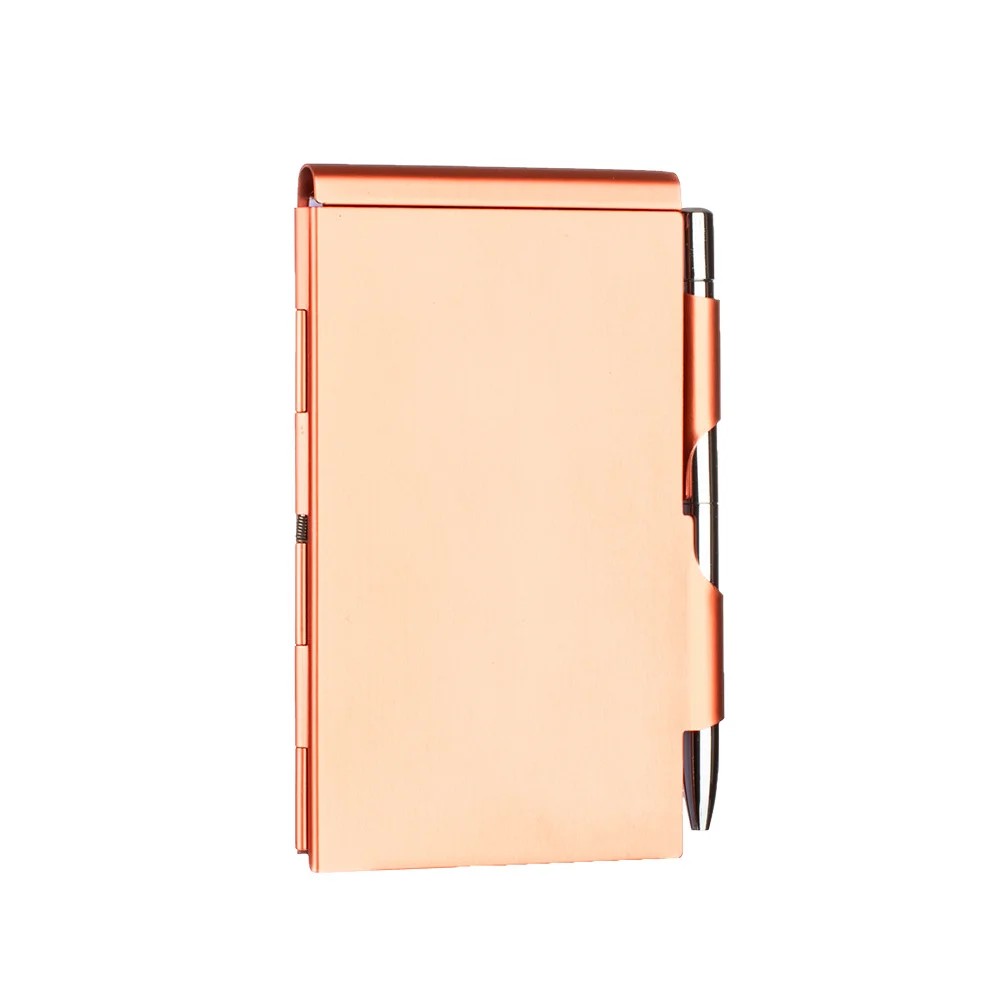 Clamshell Notebook Metal Memo Pads Creative Notebooks Office Notepad Pocket Pen Holder Memorandum Do List Smooth Writing Plan