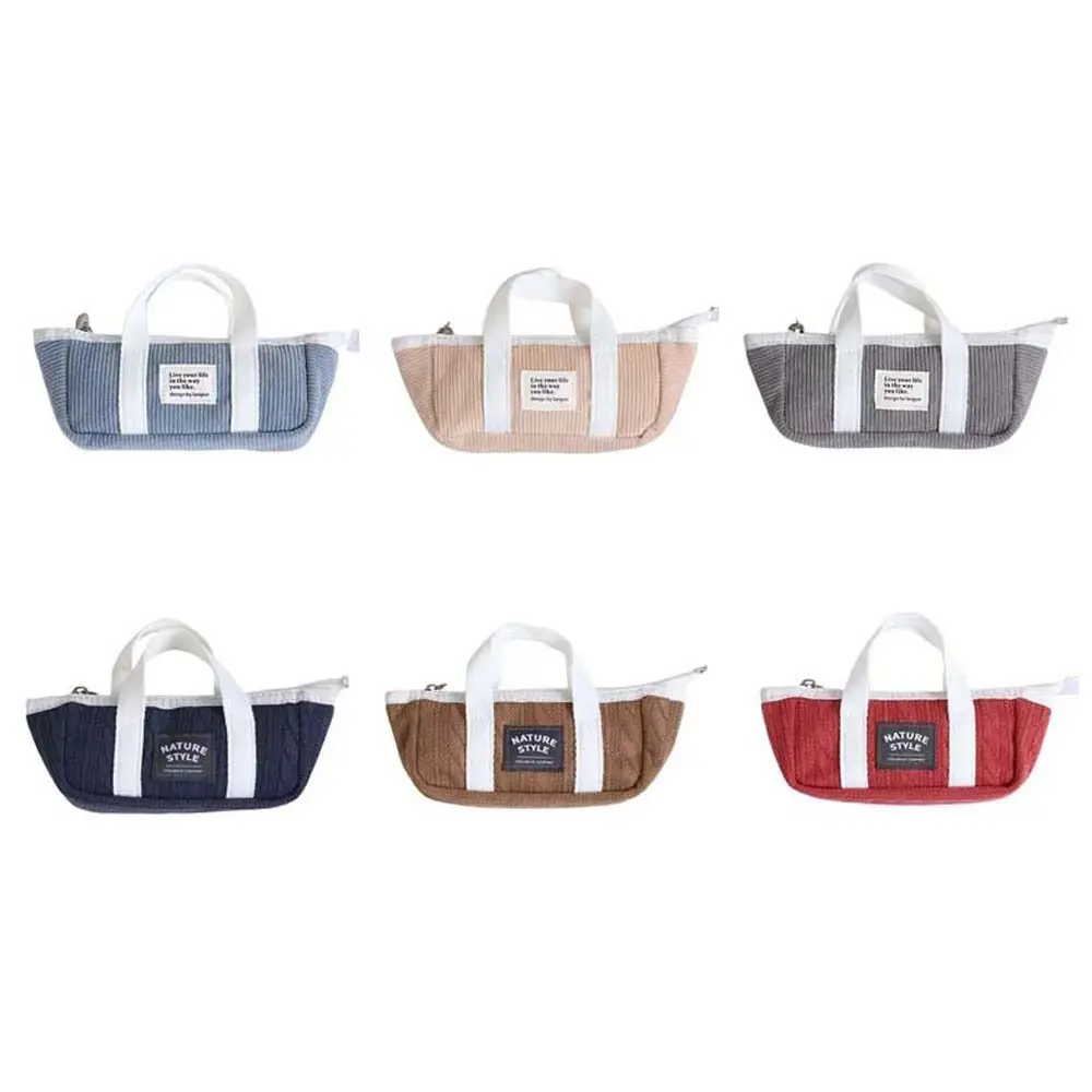 Desktop Storage Handheld Stationery Bag Handheld Large Capacity Korean Style Pencil Case Ship Shape Aesthetic Pencil Pouch