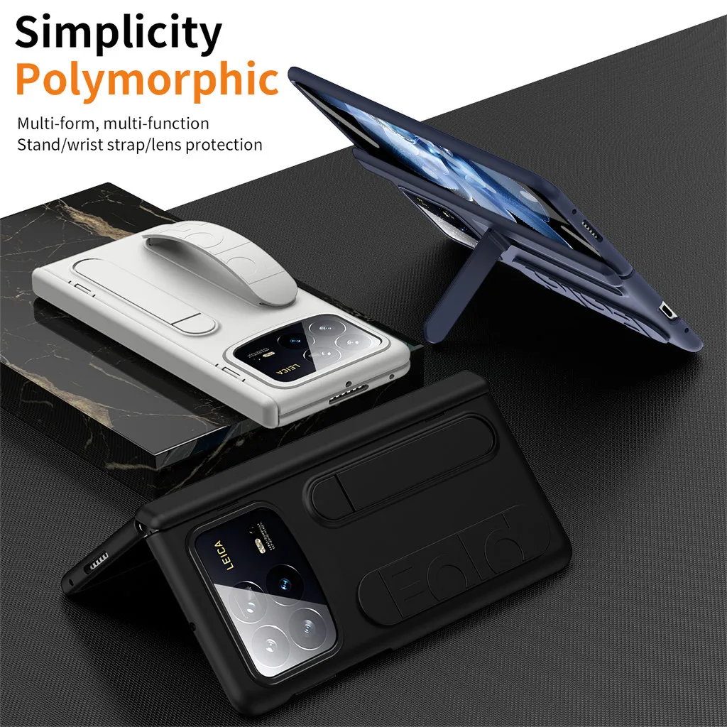 Magnetic Hinge Wrist Band Case For Xiaomi Mix Fold4 Fold3 Soft Silicone Full Protective Cover