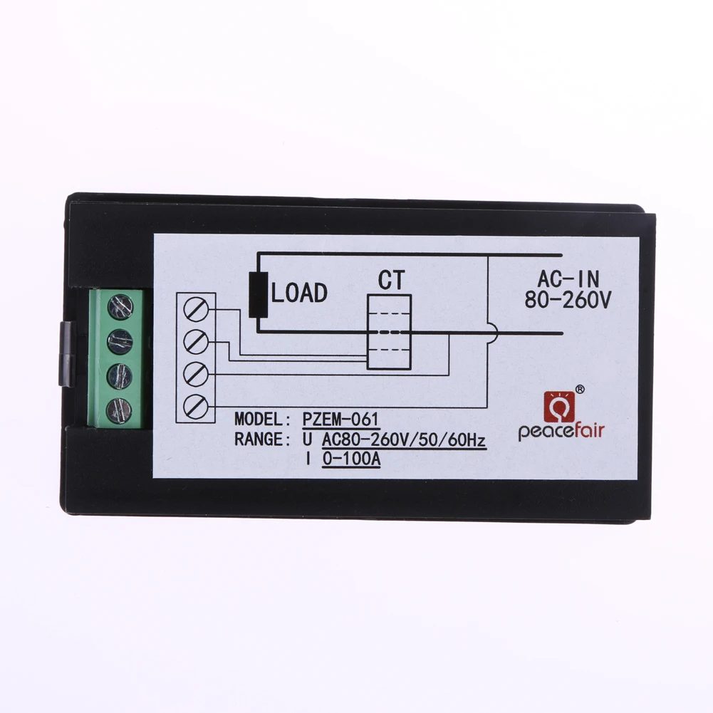 100A التيار المتناوب 80-260 فولت الرقمية LCD الفولتميتر مقياس التيار الكهربائي فولت واط السلطة متر مراقبة الطاقة المنزل عداد كهربائي