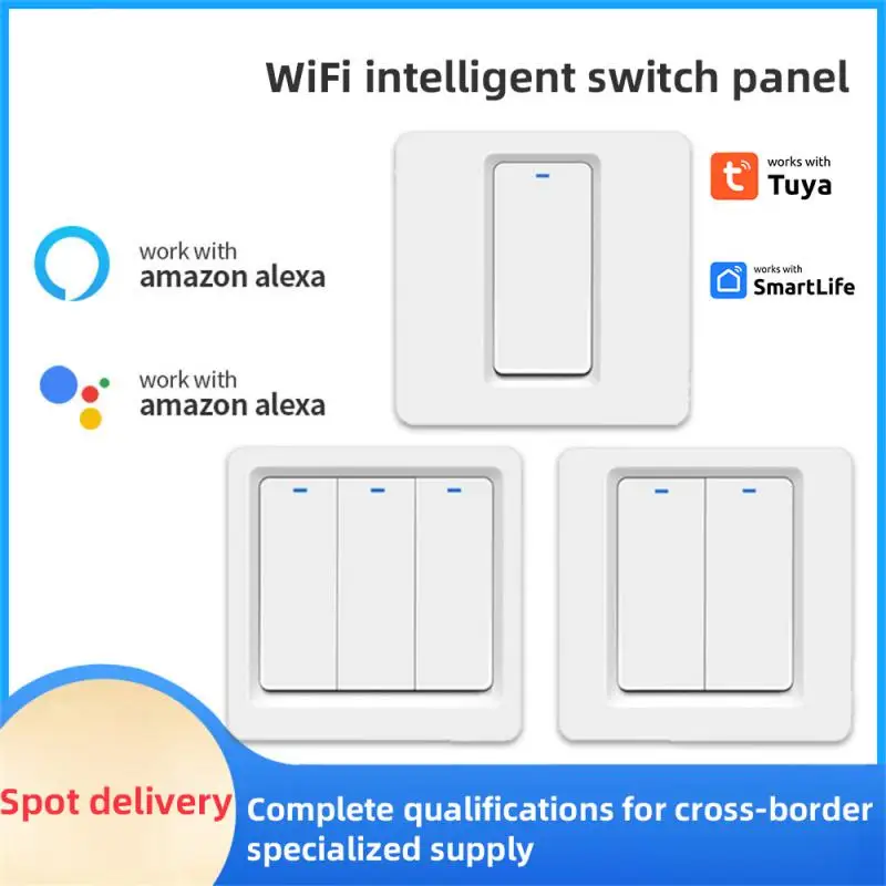 Meross Smart Light Switch WiFi Wall Switch Push Button 1/2  Way Switch Work with HomeKit Alexa Assistant SmartThings