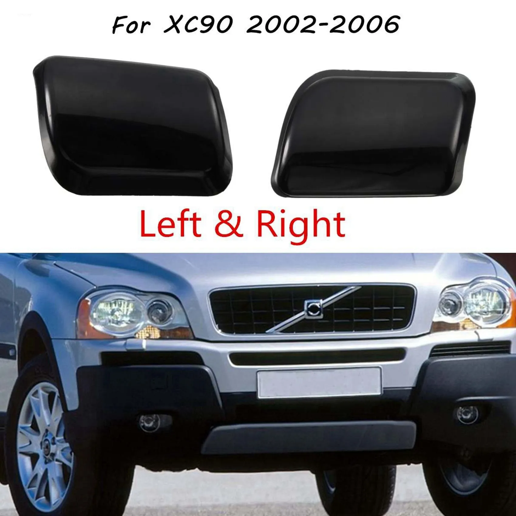 Left Side for VOLVO XC90 2002-2006 Front Bumper Headlight Lamp Washer Jet Nozzle Cover Cap 30698208