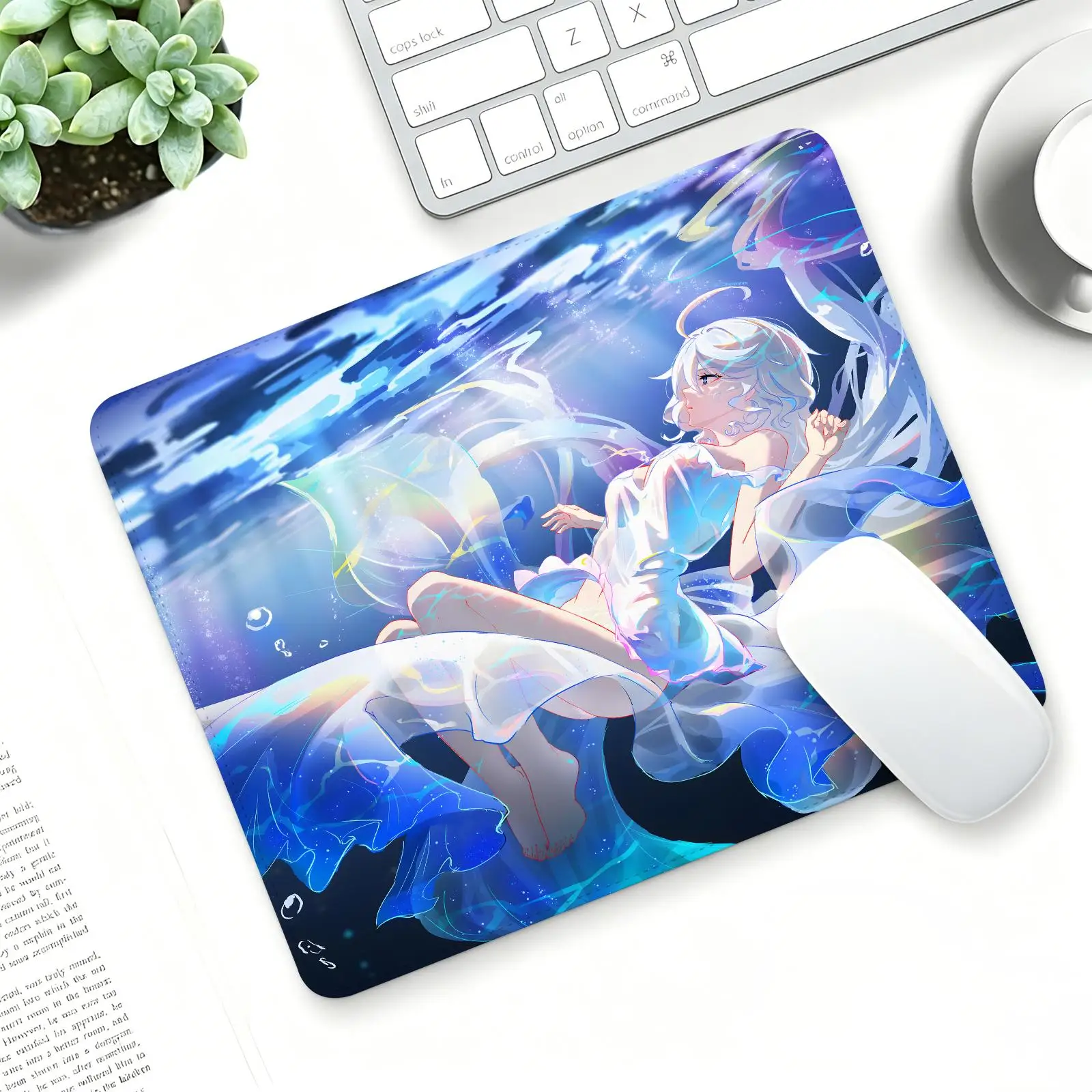 Genshin Impact Furina Mouse Pad Regular gaming mouse pad S/M/L size Office mouse pad Laptop desk mat Stitched edge mouse pad