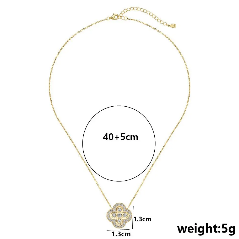 Yupsk رائعة لامعة AAA مكعب زركونيا أربع أوراق زهرة البرسيم قلادة قلادة الأزياء والمجوهرات هدية للنساء