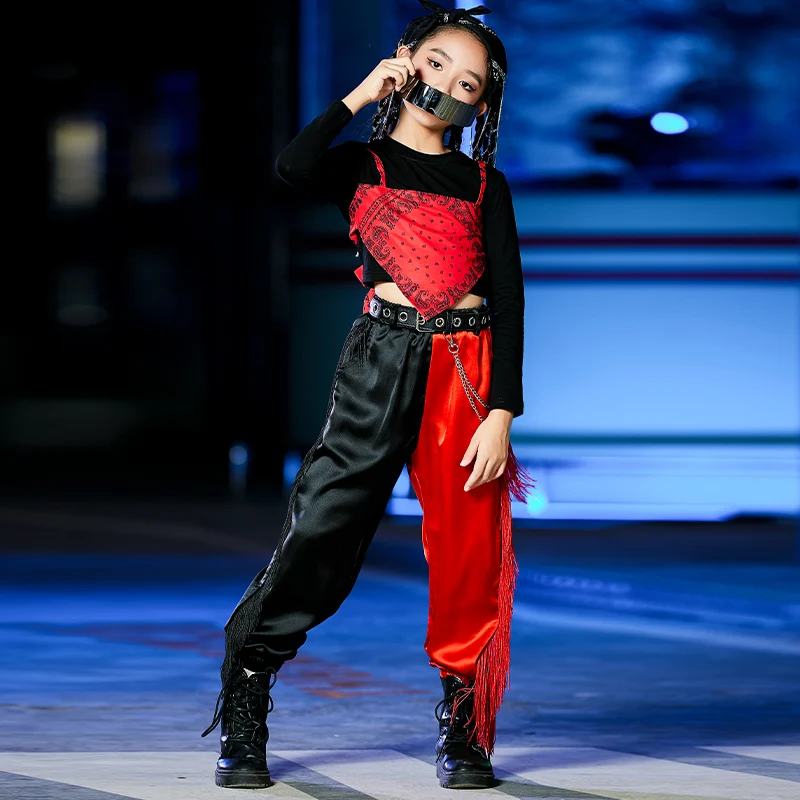 Dzieci taniec jazzowy dziewczyny kostiumy do tańca dzieci pokaz mody na wybiegu Kpop odzież sceniczna Hip Hop Street tancerka