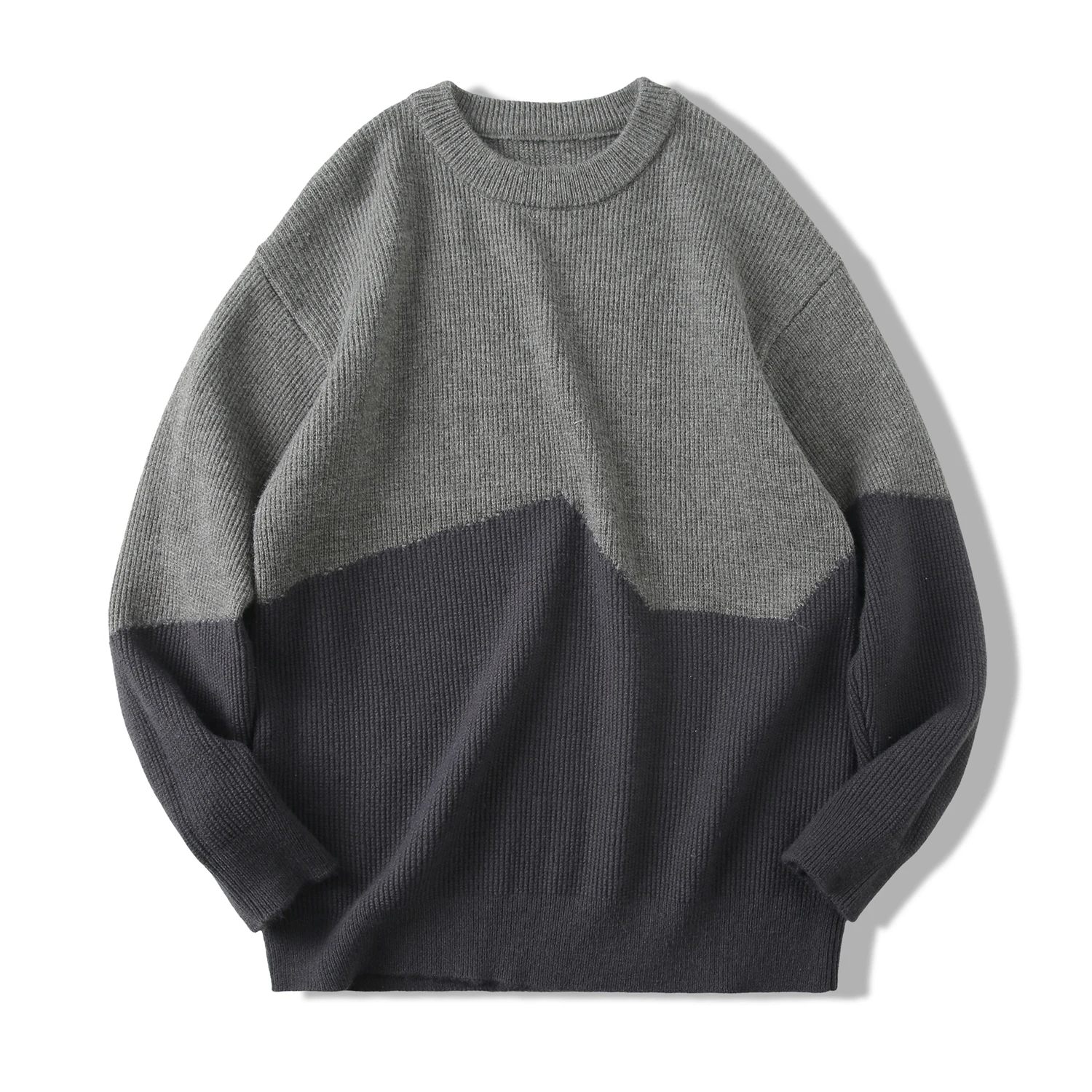 

Korean Sle Color Blo Design High Weight Soft Loose Casual round Ne Knitted Sweater for Men Faionable Autumn Winter Top