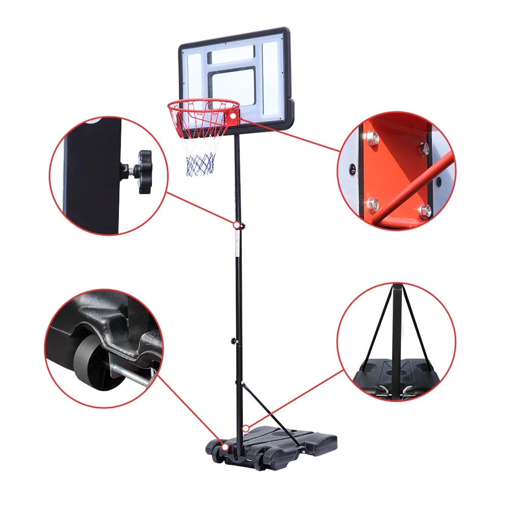 2025 Mini supporto professionale per canestro da basket mobile portatile da esterno regolabile da 10 piedi nel tabellone con anello da basket a terra