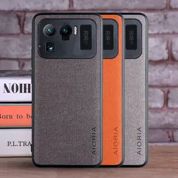 Luxury Textile Leather Case for Xiaomi mi 11 Ultra Soft TPU with Hard PC 3in1 material protection cover