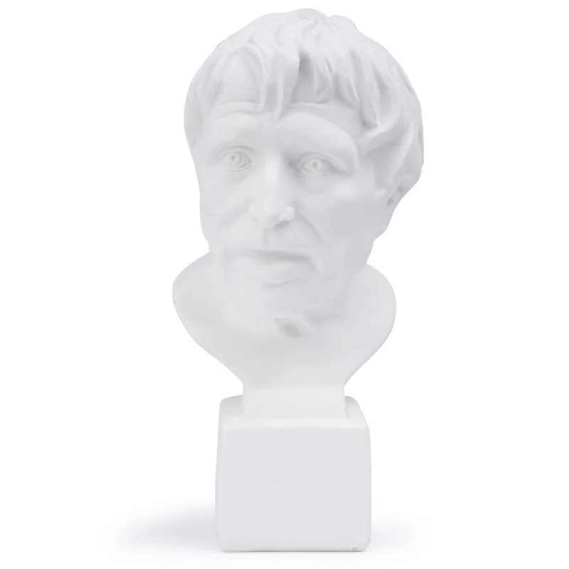 Estatua de yeso para práctica de bocetos de arte de resina, adorno para decoración del hogar, retrato de pirata Seneca