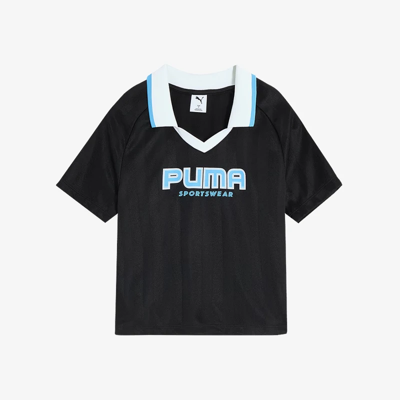 

Puma genuine 2025 summer edition women's striped sports slim fit collar short sleeved 631726-01