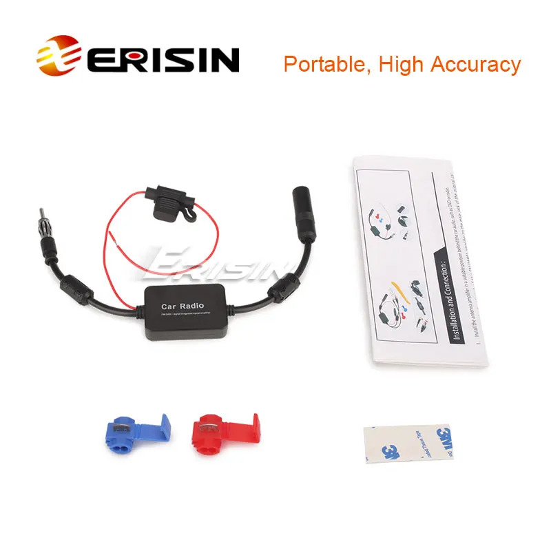 Erisin ES162 FM/AM مكبر صوت أحادي مضاد للتدخل راديو السيارة هوائي العالمي راديو الداعم Din نوع #4