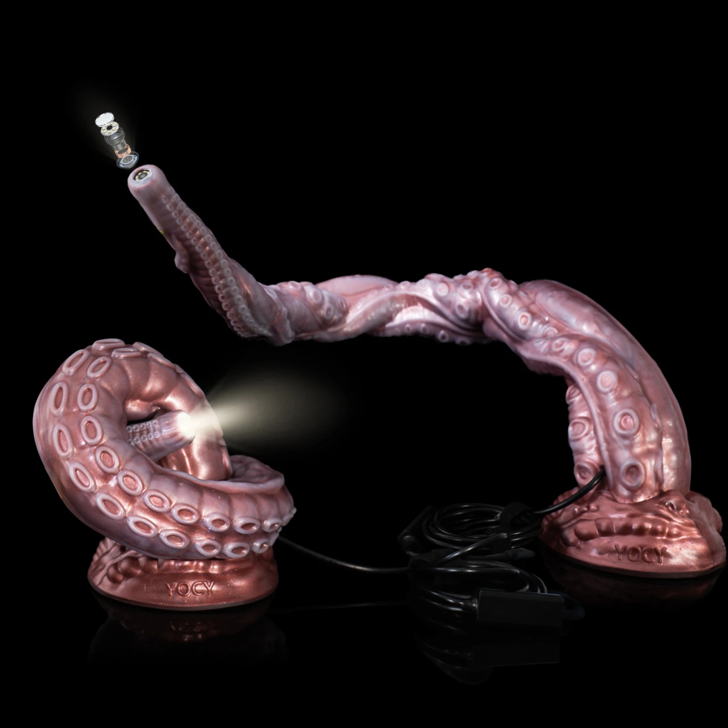 NNSX 8 LED Lights Long Anal Plug 3MP HD Endoscope Camera Dildo Real-Time Viewing Anal Stimulator Monster Silicone Adult Sex Toy