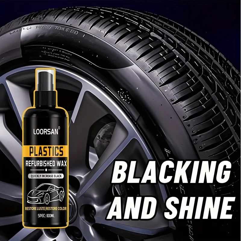 

LOORSAN Новый спрей для восстановления обшивки шин, 100 мл — УФ-блокировка, резиновый пластик, черный, антивозрастной, не стропающий, влажный вид для автомобиля, мотоцикла